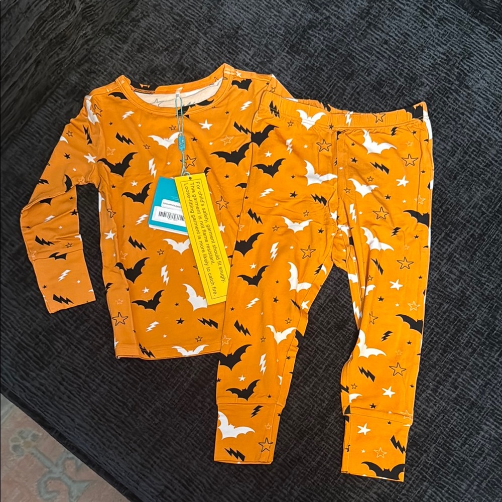Posh Peanut Orange Halloween Pajama Set